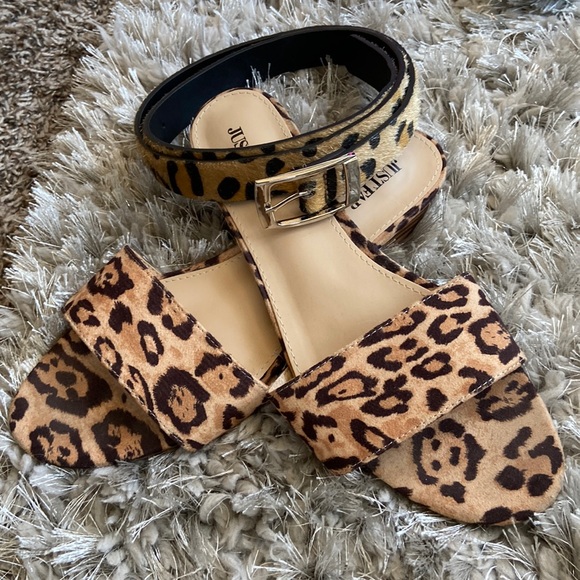 JustFab Shoes - Bundle Just Fab Slides..Belt